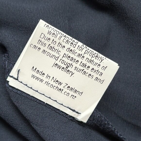 Ricochet Boat Neck Colorblock Abstract Print Asymmetric Dress Sz 14 Short Sleeve - Picture 5 of 10